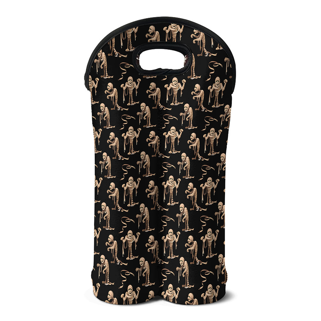 Halloween Mummy Pattern Print Double Neoprene Wine Tote