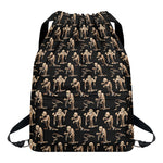Halloween Mummy Pattern Print Drawstring Backpack