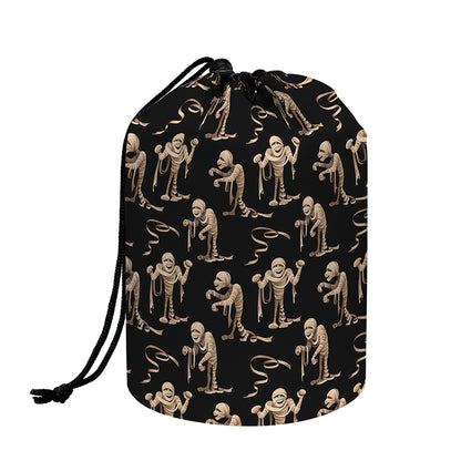 Halloween Mummy Pattern Print Drawstring Makeup Bag