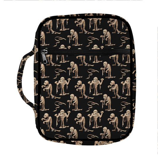 Halloween Mummy Pattern Print Front Pocket Bible Bag
