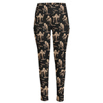 Halloween Mummy Pattern Print High-Waisted Pocket Leggings