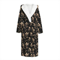 Halloween Mummy Pattern Print Hooded Bathrobe