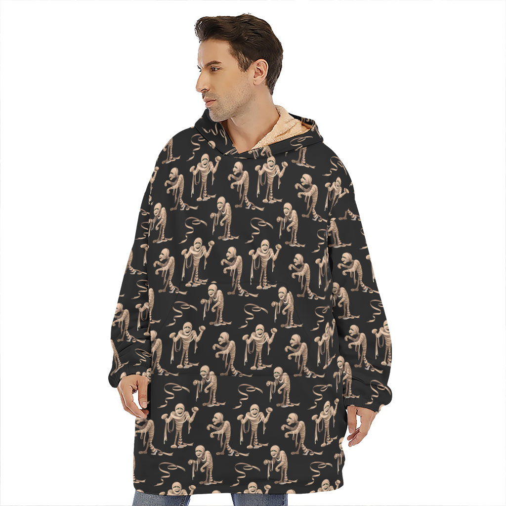 Halloween Mummy Pattern Print Hoodie Blanket