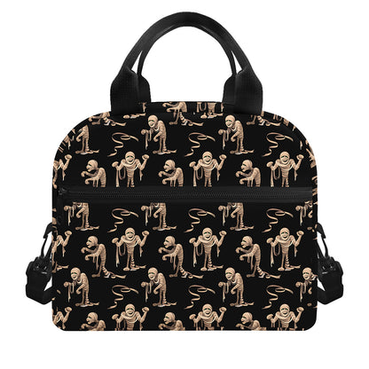 Halloween Mummy Pattern Print Insulated Lunch Bag