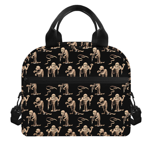 Halloween Mummy Pattern Print Insulated Lunch Bag