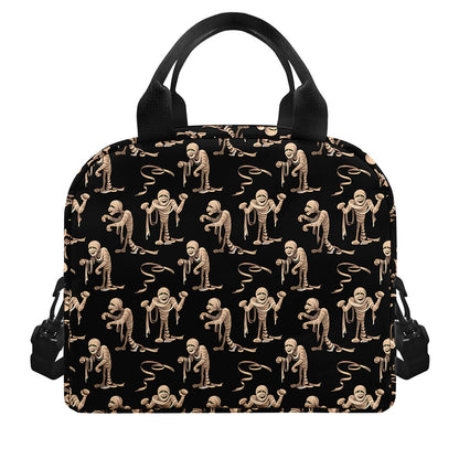 Halloween Mummy Pattern Print Insulated Lunch Bag