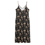 Halloween Mummy Pattern Print Jersey Midi Cami Dress