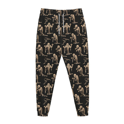 Halloween Mummy Pattern Print Jogger Pants