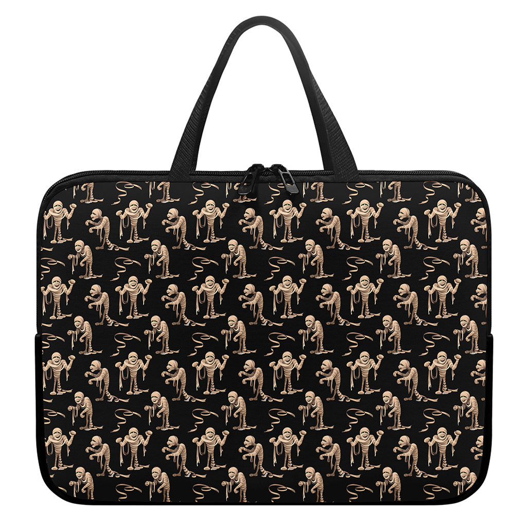 Halloween Mummy Pattern Print Laptop Sleeve With Handle
