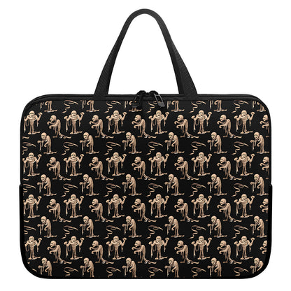 Halloween Mummy Pattern Print Laptop Sleeve With Handle