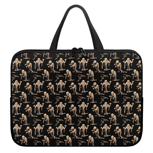 Halloween Mummy Pattern Print Laptop Sleeve With Handle