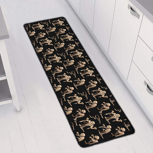 Halloween Mummy Pattern Print Long Kitchen Mat