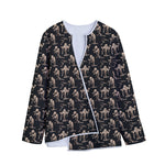 Halloween Mummy Pattern Print Long Sleeve Short Coat