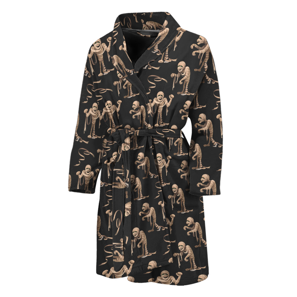 Halloween Mummy Pattern Print Men's Bathrobe