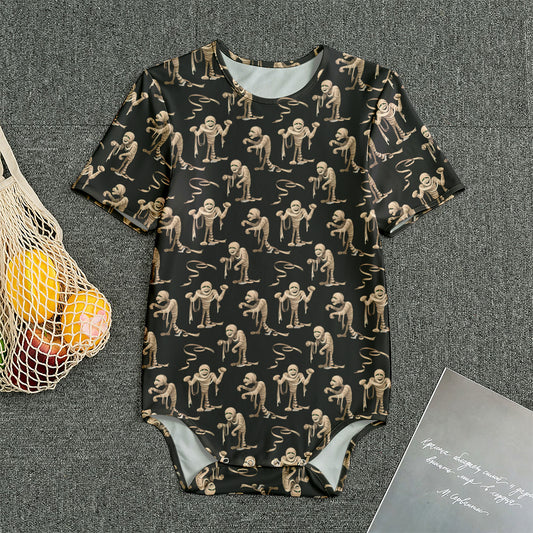 Halloween Mummy Pattern Print Men's Bodysuit