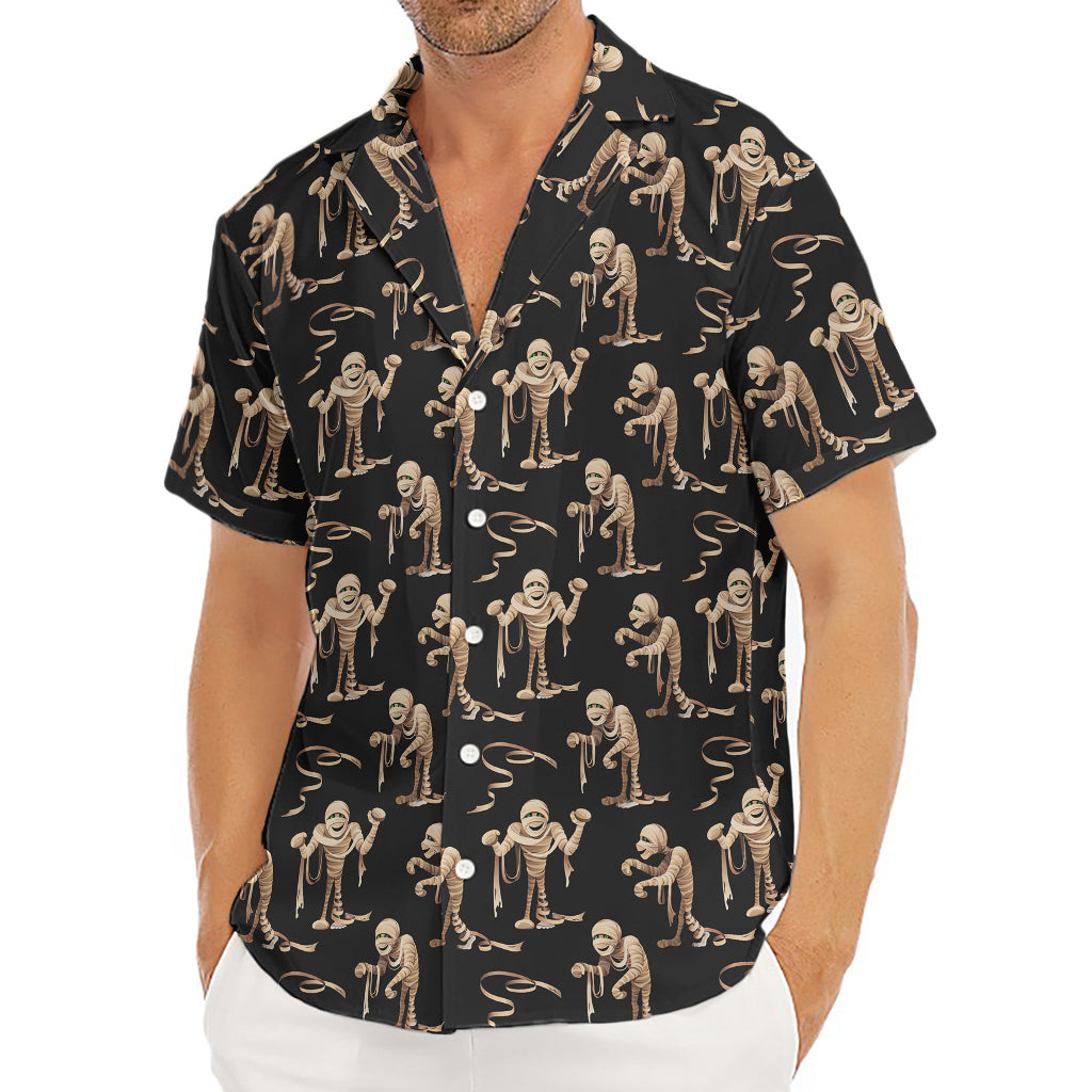 Halloween Mummy Pattern Print Men's Deep V-Neck Shirt