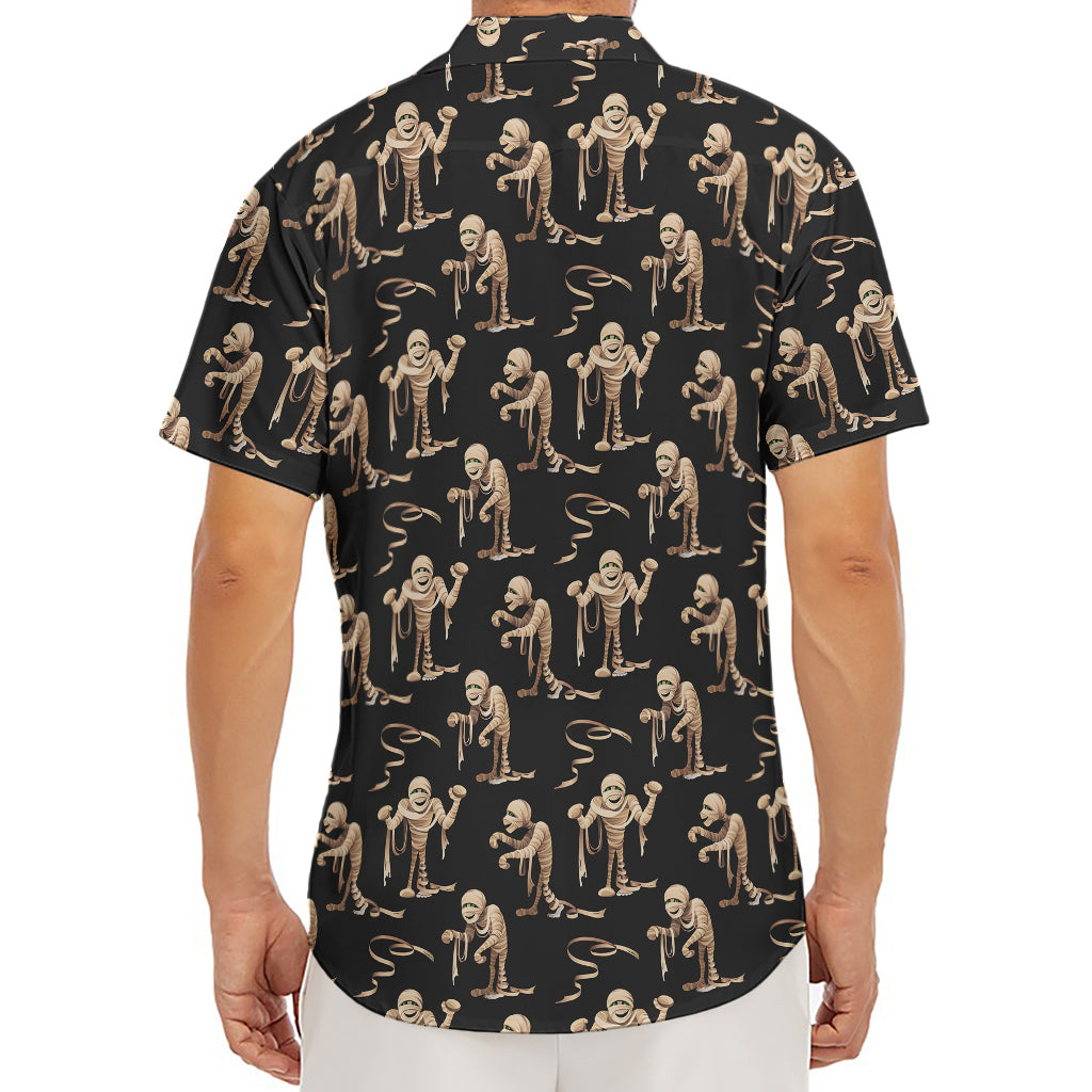 Halloween Mummy Pattern Print Men's Deep V-Neck Shirt