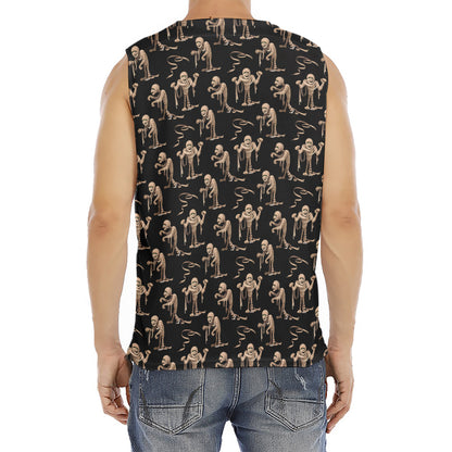 Halloween Mummy Pattern Print Men's Fitness Tank Top