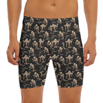 Halloween Mummy Pattern Print Men's Long Boxer Briefs