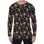 Halloween Mummy Pattern Print Men's Long Sleeve T-Shirt