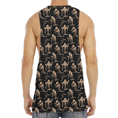 Halloween Mummy Pattern Print Men's Muscle Tank Top