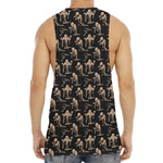 Halloween Mummy Pattern Print Men's Muscle Tank Top