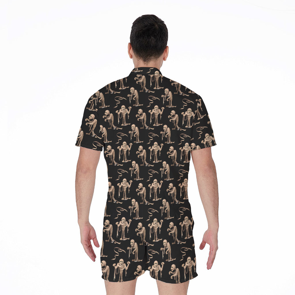 Halloween Mummy Pattern Print Men's Rompers