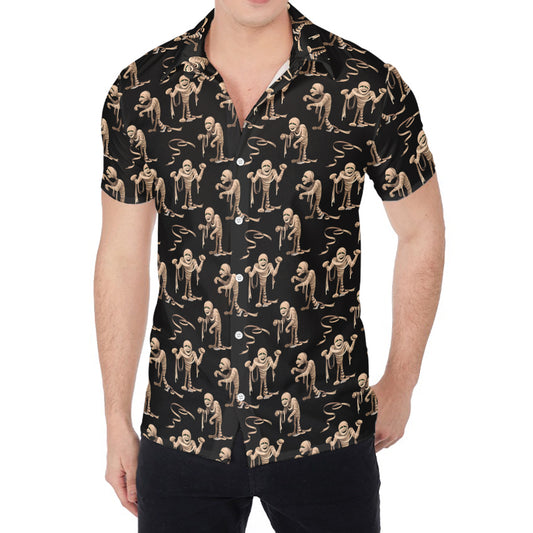 Halloween Mummy Pattern Print Men's Shirt