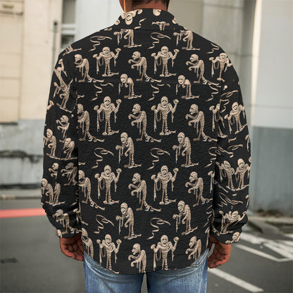 Halloween Mummy Pattern Print Men's Shirt Jacket
