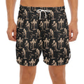 Halloween Mummy Pattern Print Men's Split Running Shorts