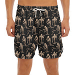 Halloween Mummy Pattern Print Men's Split Running Shorts
