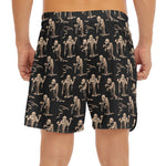 Halloween Mummy Pattern Print Men's Split Running Shorts