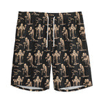 Halloween Mummy Pattern Print Men's Sports Shorts