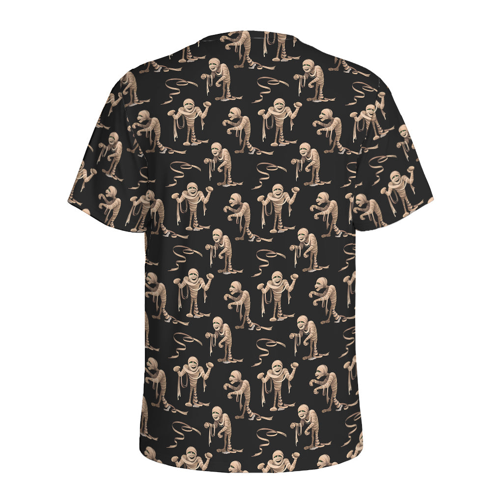 Halloween Mummy Pattern Print Men's Sports T-Shirt