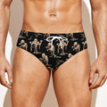 Halloween Mummy Pattern Print Men's Swim Briefs