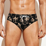 Halloween Mummy Pattern Print Men's Swim Briefs
