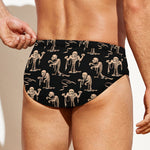 Halloween Mummy Pattern Print Men's Swim Briefs