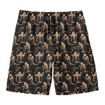 Halloween Mummy Pattern Print Men's Swim Trunks