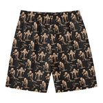 Halloween Mummy Pattern Print Men's Swim Trunks