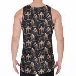 Halloween Mummy Pattern Print Men's Velvet Tank Top