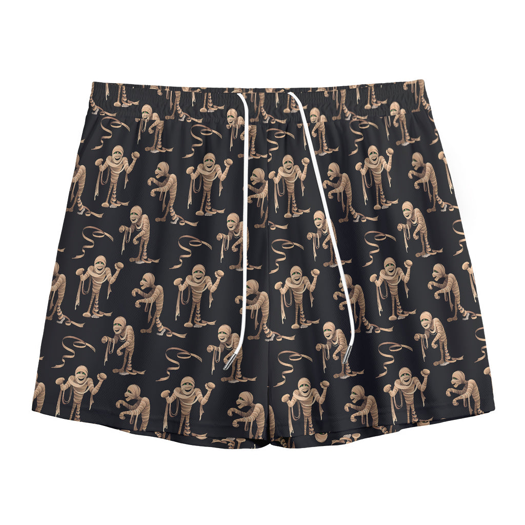Halloween Mummy Pattern Print Mesh Shorts