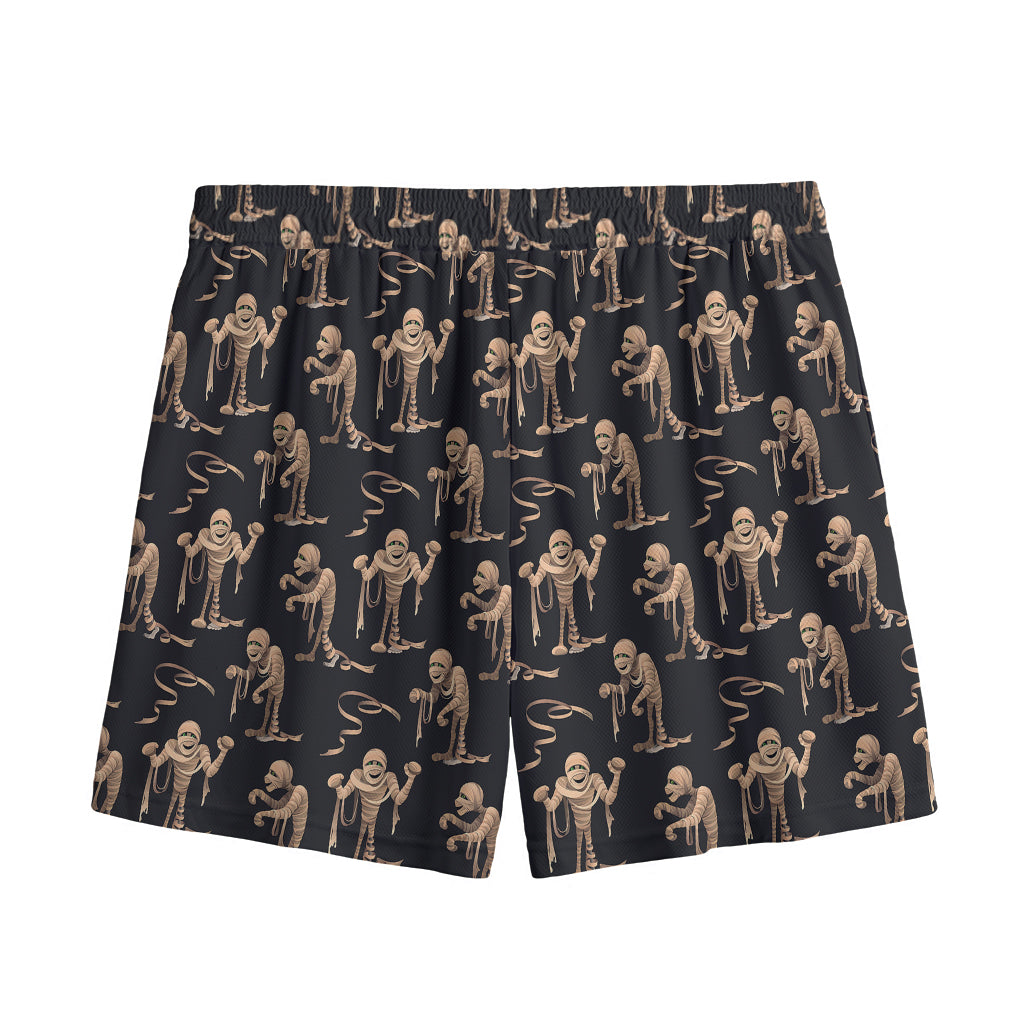 Halloween Mummy Pattern Print Mesh Shorts