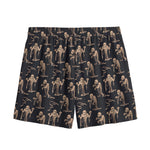 Halloween Mummy Pattern Print Mesh Shorts
