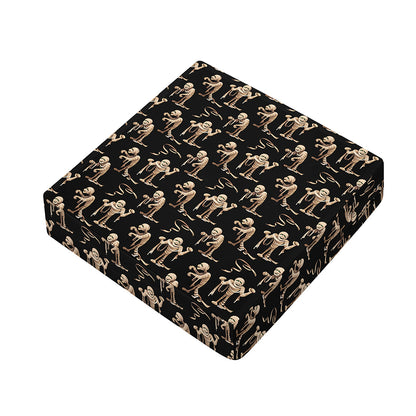 Halloween Mummy Pattern Print Outdoor Seat Cushion Cover