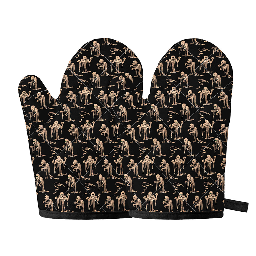 Halloween Mummy Pattern Print Oven Mitts