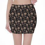 Halloween Mummy Pattern Print Pencil Mini Skirt