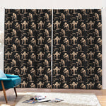 Halloween Mummy Pattern Print Pencil Pleat Curtains