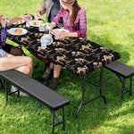Halloween Mummy Pattern Print Picnic Table Cover