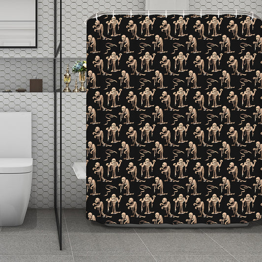 Halloween Mummy Pattern Print Polyester Shower Curtain
