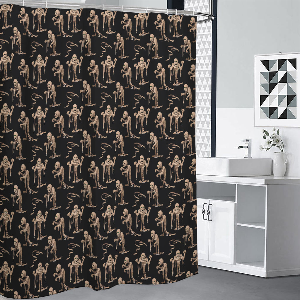 Halloween Mummy Pattern Print Premium Shower Curtain